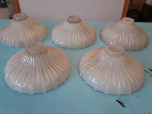 lot 260 image: 5 MILK GLASS SHADES