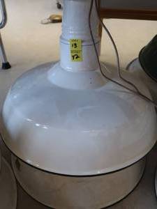 lot 13 image: 2 VINTAGE APPLETON PORCELAIN ENAMEL LIGHTING FIXTURES