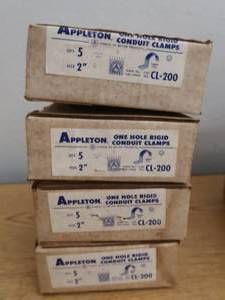 lot 283 image: 2 ONE HOLE RIGID CONDUIT CLAMPS - APPLETON