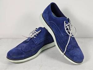 lot 22 image: Mens Casual Cole Haan Sapphire Blue Wingtip Shoes, sz 10.5