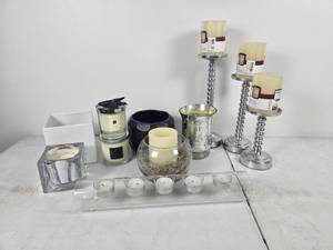 lot 58 image: Collection of Silver Themed Decorative Candles