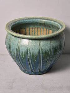 lot 59 image: Green Drip Glaze Ceramic Planter Pot