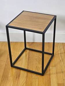 lot 11 image: Black Metal Cube Side Table