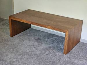 lot 7 image: Solid Wood Walnut Waterfall Coffee Table