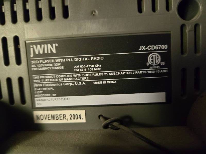 jWIN JX-CD6700 3 CD Audio System with Speakers for Sale in Hector