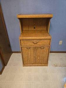 lot 25 image: Microwave Cabinet with Drawer and Shelves