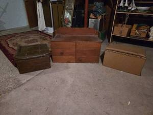 lot 39 image: Storage Chest and Footstools