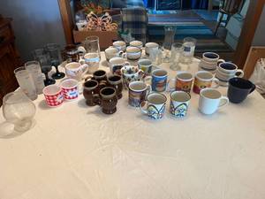 lot 64 image: Assorted Glass and Mug Collection including Japan Mugs, Westfield