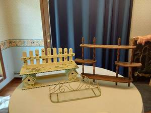 lot 100 image: Wooden Display Shelves and Accessories