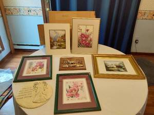 lot 109 image: Lot of Framed Art and Wall Decor Including Floral and Scenic Prints