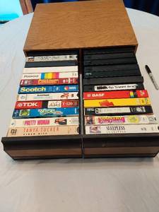 lot 156 image: RCA VR352 VCR Player with Users Guide & VHS Tape Collection Including Storage Box and Various Titles