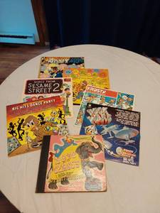 lot 187 image: Childrens Record Albums including Songs from Sesame Street, Frosty the Snowman, and Bozo Circus