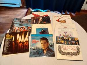 lot 191 image: Vinyl Christmas Record Collection including Elvis Christmas Album, Henry Mancini, and Johnny Mathis