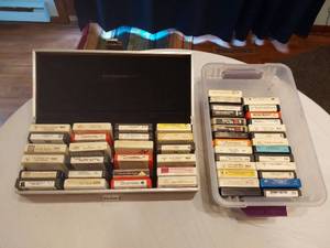 lot 194 image: 8-Track Tapes in Cases containing artists such as Elvis Presley, John Denver, and more