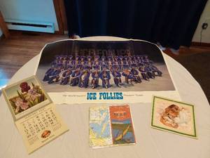 lot 199 image: Vintage Morell Hams Calender 1947, Ice Follies Poster and Collectible Ephemera