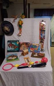 lot 234 image: Various Vintage and Toy Items including Puzzle, Toy Car, and Plush