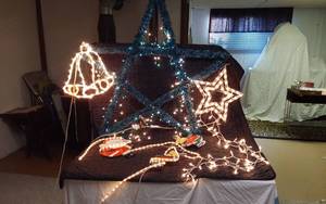lot 337 image: Christmas Light Decorations including Star, Bell, Santa and Reindeer