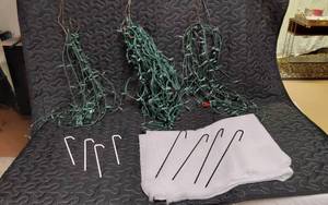 lot 340 image: String Lights with Stakes and Accessories