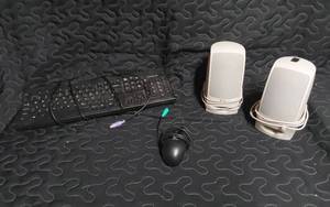 lot 350 image: Gateway Keyboard, Logitech Mouse, and Boston Speakers Set