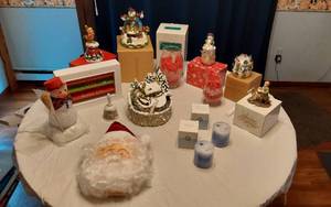 lot 355 image: Holiday Decorations and Collectibles including Snow Globes, Candles, and Figurines