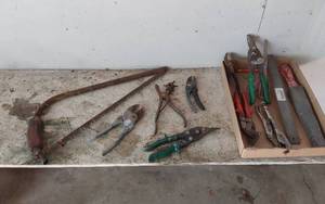 lot 383 image: Hand Tools Including Saw, Pliers, and Snips