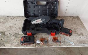 lot 391 image: Vevor 24V Cordless Mini Chainsaw Kit with Batteries and Accessories - Missing Charger