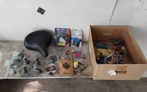 lot 393 image: Bike Seat, Caster Wheels and other Hardware Items
