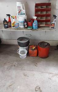 lot 410 image: Garage Supplies and Tools Lot including SafeStep Ice Melt, Meguiars Car Care Products, and Hardware