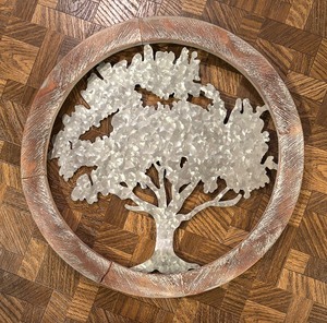 lot 25 image: Metal and Wooden Tree of Life Decorative Wall Hanging