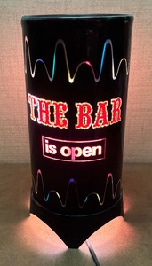 lot 105 image: Vintage Cylindrical The Bar is Open Lamp