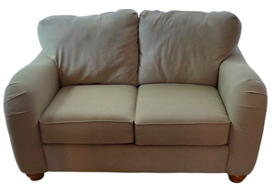 lot 18 image: Pale Green Subtly-Printed Loveseat