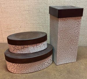 lot 152 image: Three Decorative Boxes with Metal Tops