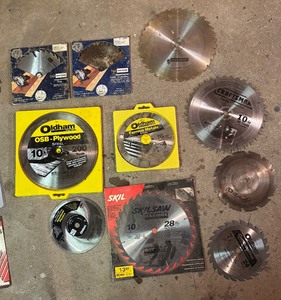 lot 195 image: Saw Blades by Oldham, Skil, Sears Craftsman, Power Kraft and More