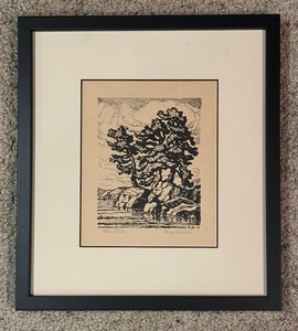 lot 215 image: Three Pines Signed Print by Birger Sandzen