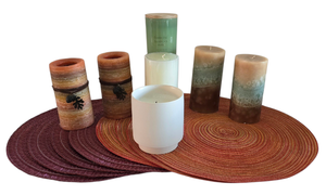 lot 185 image: Colorful Candle & Placemat Options