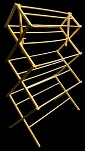 lot 97 image: Vintage Foldable Wooden Queen Dryer Stand