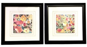 lot 100 image: Summer Vibes  Pair of Floral Framed Wall Hangings