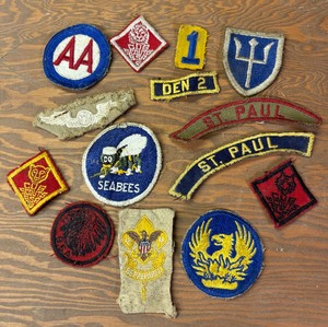 lot 224 image: Variety of Vintage Patches including Boy Scout Patches