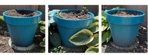 lot 236 image: Trio of Turquoise Resin Planter Pots