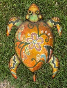 lot 281 image: Colorful Metal Decorative Sea Turtle Wall Hanging