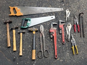 lot 290 image: Tools including Hammers, Saw, Pliers, Wrenches and More