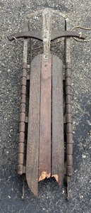lot 292 image: Vintage Wood and Metal Sled