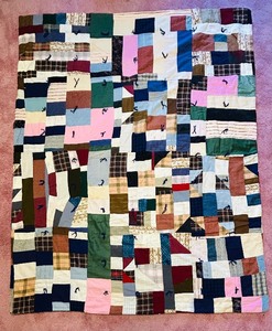 lot 67 image: Vintage Handmade Crazy Quilt