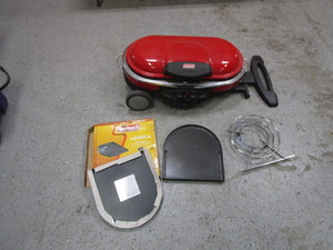 lot 29 image: Coleman Collapsible Gas Grill wGriddle & Pot cooking Accessories