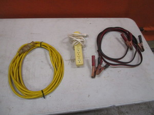 lot 66 image: Extension Chord, Power Strip, Jumper Cables