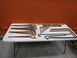lot 152 image: Saws, Squares, Levels, Pry Bars