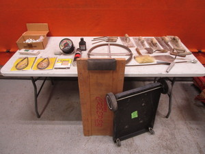 lot 166 image: Cement Tools, Drain Snake & Misc