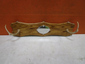 lot 14-D image: Deer Antler Gun RackCoat Rack 9x36