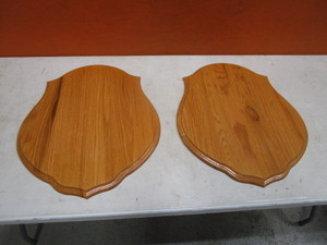 lot 14-C image: (2) Taxidermy Head Mount Plaques 20x24