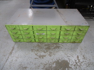 lot 7-A image: 24 Drawer Parts Cabinet 34x18x11